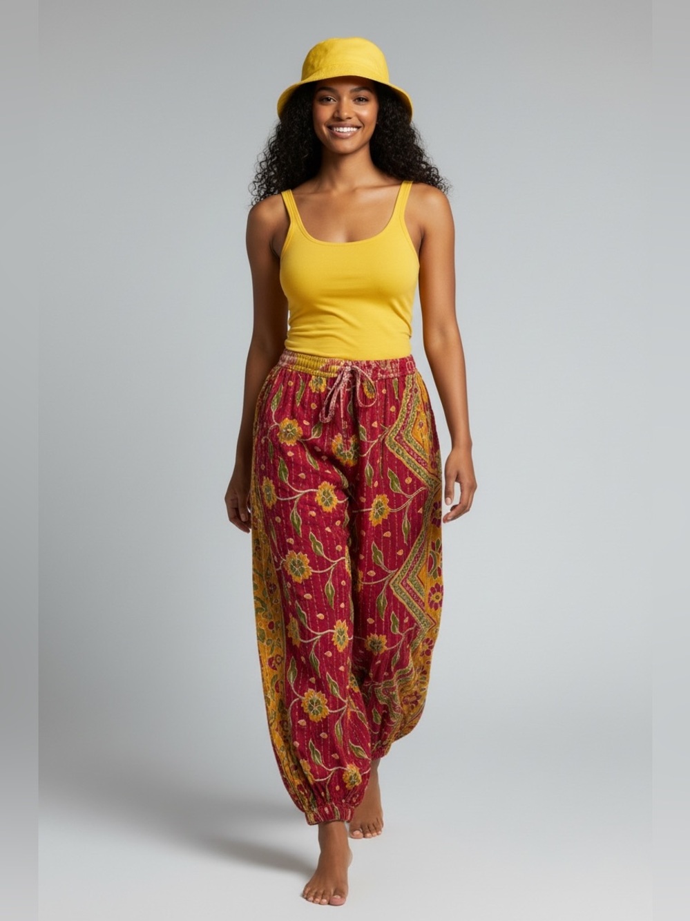 KANTHA P5• 14-20waist 16”Rise 29” Inseam Reversible BOHO One Size fit most